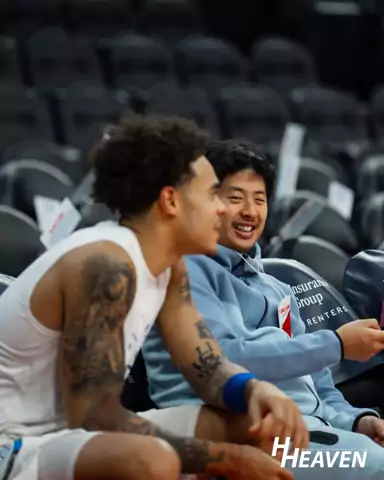 Pregame warmup on an NBA arena floor
