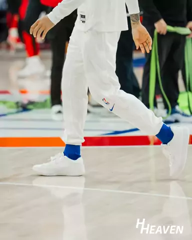 Pregame warmup on an NBA arena floor