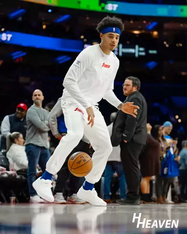 Pregame warmup on an NBA arena floor