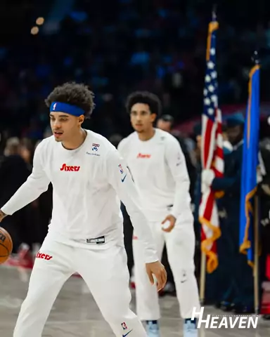 Pregame warmup on an NBA arena floor