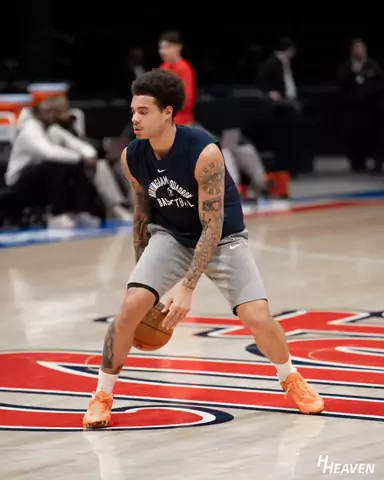 Pregame warmup on an NBA arena floor