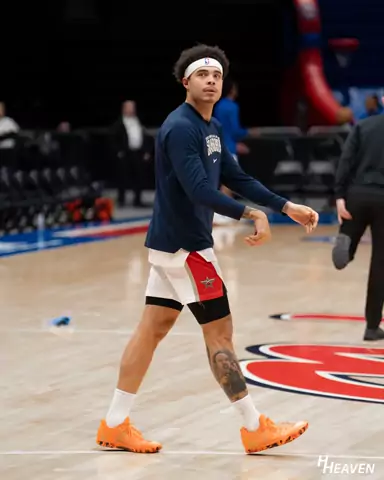 Pregame warmup on an NBA arena floor