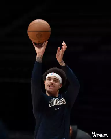 Pregame warmup on an NBA arena floor
