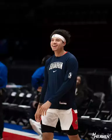 Pregame warmup on an NBA arena floor