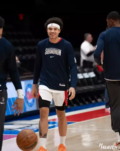 Pregame warmup on an NBA arena floor