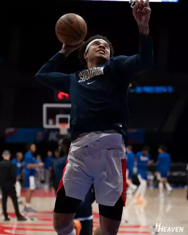 Pregame warmup on an NBA arena floor