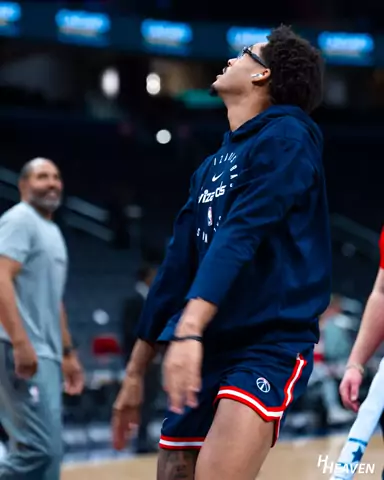 Jordan Poole during Washington Wizards pregame