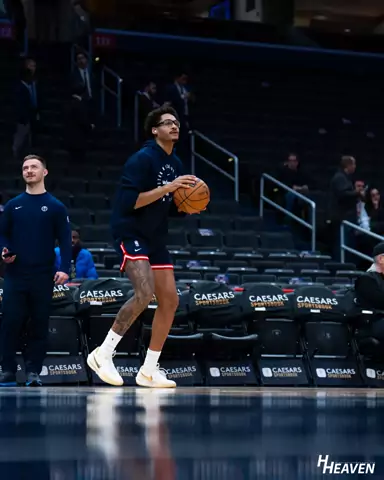 Jordan Poole during Washington Wizards pregame