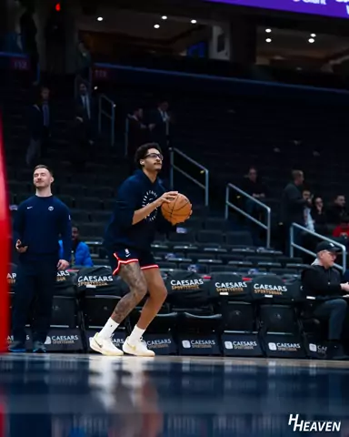 Jordan Poole during Washington Wizards pregame